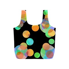 Orange circles Full Print Recycle Bags (S) 