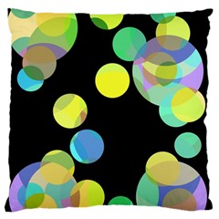 Yellow Circles Standard Flano Cushion Case (two Sides) by Valentinaart