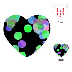 Green Decorative Circles Playing Cards (heart) 