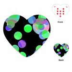 Green decorative circles Playing Cards (Heart)  Front