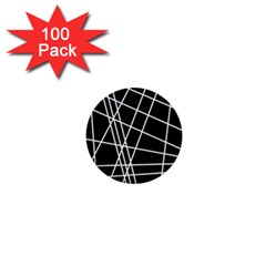 Black And White Simple Design 1  Mini Buttons (100 Pack)  by Valentinaart