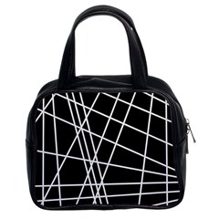 Black And White Simple Design Classic Handbags (2 Sides) by Valentinaart