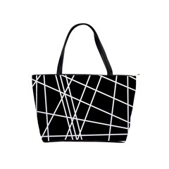 Black And White Simple Design Shoulder Handbags by Valentinaart