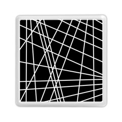 Black And White Simple Design Memory Card Reader (square)  by Valentinaart