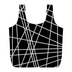 Black and white simple design Full Print Recycle Bags (L)  Front