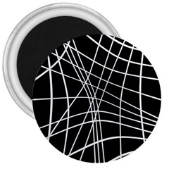 Black And White Elegant Lines 3  Magnets by Valentinaart