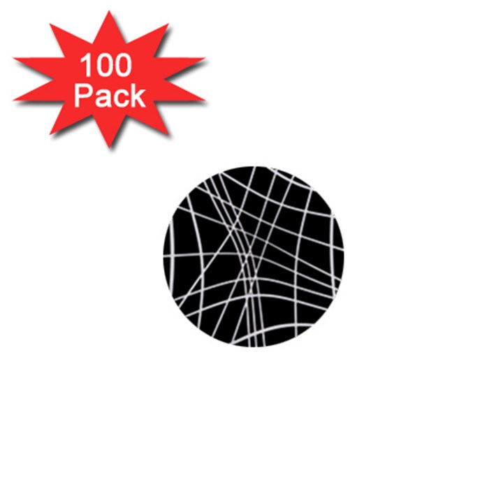 Black and white elegant lines 1  Mini Buttons (100 pack) 