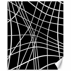 Black And White Elegant Lines Canvas 16  X 20   by Valentinaart