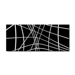 Black And White Elegant Lines Hand Towel by Valentinaart