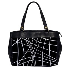 Black And White Elegant Lines Office Handbags by Valentinaart