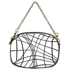 Black And White Decorative Lines Chain Purses (one Side)  by Valentinaart
