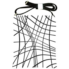 Black And White Decorative Lines Shoulder Sling Bags by Valentinaart