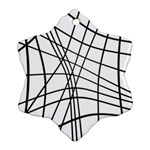 Black and white decorative lines Snowflake Ornament (2-Side) Front