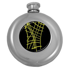 Yellow Abstraction Round Hip Flask (5 Oz) by Valentinaart