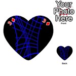 Neon blue abstraction Playing Cards 54 (Heart)  Front - Diamond3