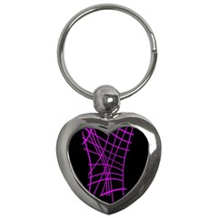 Neon Purple Abstraction Key Chains (heart) 