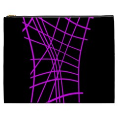 Neon Purple Abstraction Cosmetic Bag (xxxl)  by Valentinaart