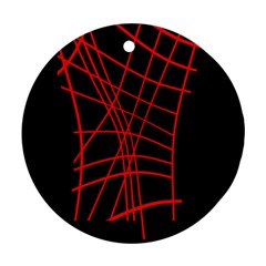 Neon Red Abstraction Ornament (round) 