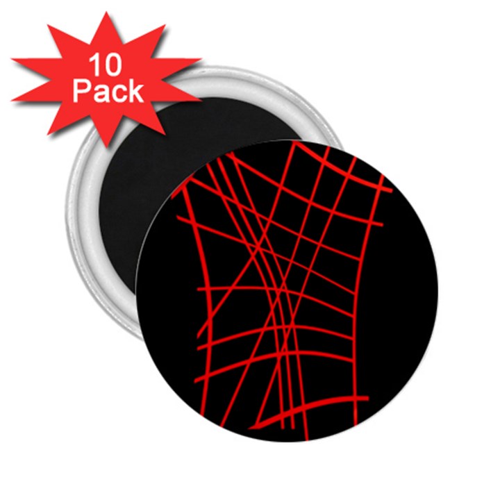 Neon red abstraction 2.25  Magnets (10 pack) 