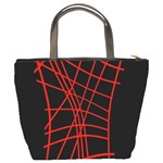 Neon red abstraction Bucket Bags Back