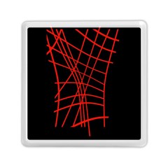 Neon Red Abstraction Memory Card Reader (square)  by Valentinaart