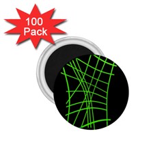 Green neon abstraction 1.75  Magnets (100 pack) 