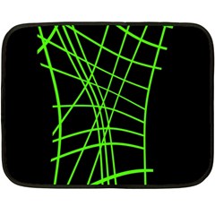 Green neon abstraction Double Sided Fleece Blanket (Mini) 