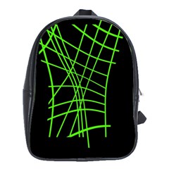 Green Neon Abstraction School Bags (xl)  by Valentinaart