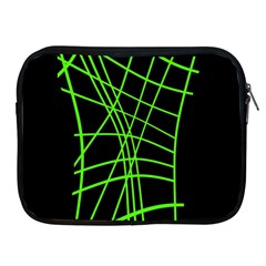 Green neon abstraction Apple iPad 2/3/4 Zipper Cases