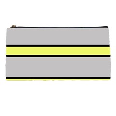 Yellow And Gray Lines Pencil Cases by Valentinaart