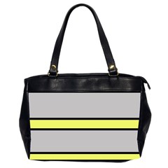 Yellow And Gray Lines Office Handbags (2 Sides)  by Valentinaart