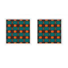 3 Colors Shapes Pattern                                                                                  			cufflinks (square) by LalyLauraFLM