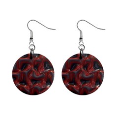 Red Grey 3d Design                                                                                    			1  Button Earrings