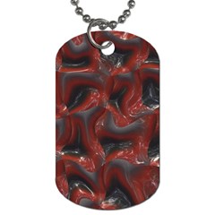 Red Grey 3d Design                                                                                    			dog Tag (one Side) by LalyLauraFLM