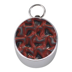 Red Grey 3d Design                                                                                    			silver Compass (mini) by LalyLauraFLM