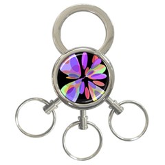 Colorful Abstract Flower 3-ring Key Chains by Valentinaart