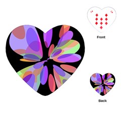 Colorful Abstract Flower Playing Cards (heart)  by Valentinaart