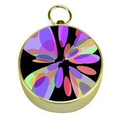 Colorful Abstract Flower Gold Compasses by Valentinaart