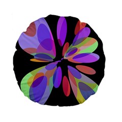 Colorful Abstract Flower Standard 15  Premium Flano Round Cushions by Valentinaart