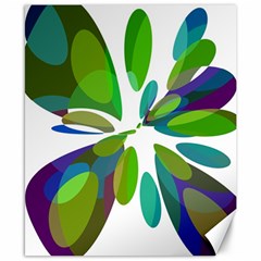 Green Abstract Flower Canvas 8  X 10  by Valentinaart