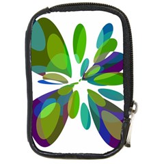 Green Abstract Flower Compact Camera Cases by Valentinaart