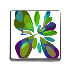 Green Abstract Flower Memory Card Reader (square) by Valentinaart