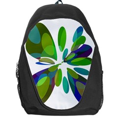 Green Abstract Flower Backpack Bag by Valentinaart