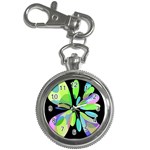Green abstract flower Key Chain Watches Front