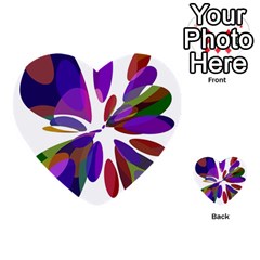 Colorful Abstract Flower Multi-purpose Cards (heart)  by Valentinaart