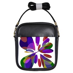 Colorful Abstract Flower Girls Sling Bags by Valentinaart