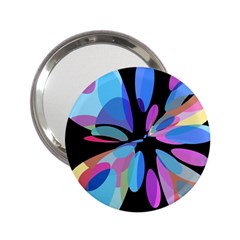 Blue abstract flower 2.25  Handbag Mirrors