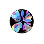 Blue abstract flower Hat Clip Ball Marker Front