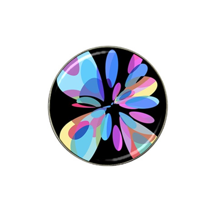Blue abstract flower Hat Clip Ball Marker