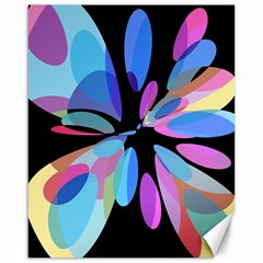 Blue abstract flower Canvas 16  x 20  